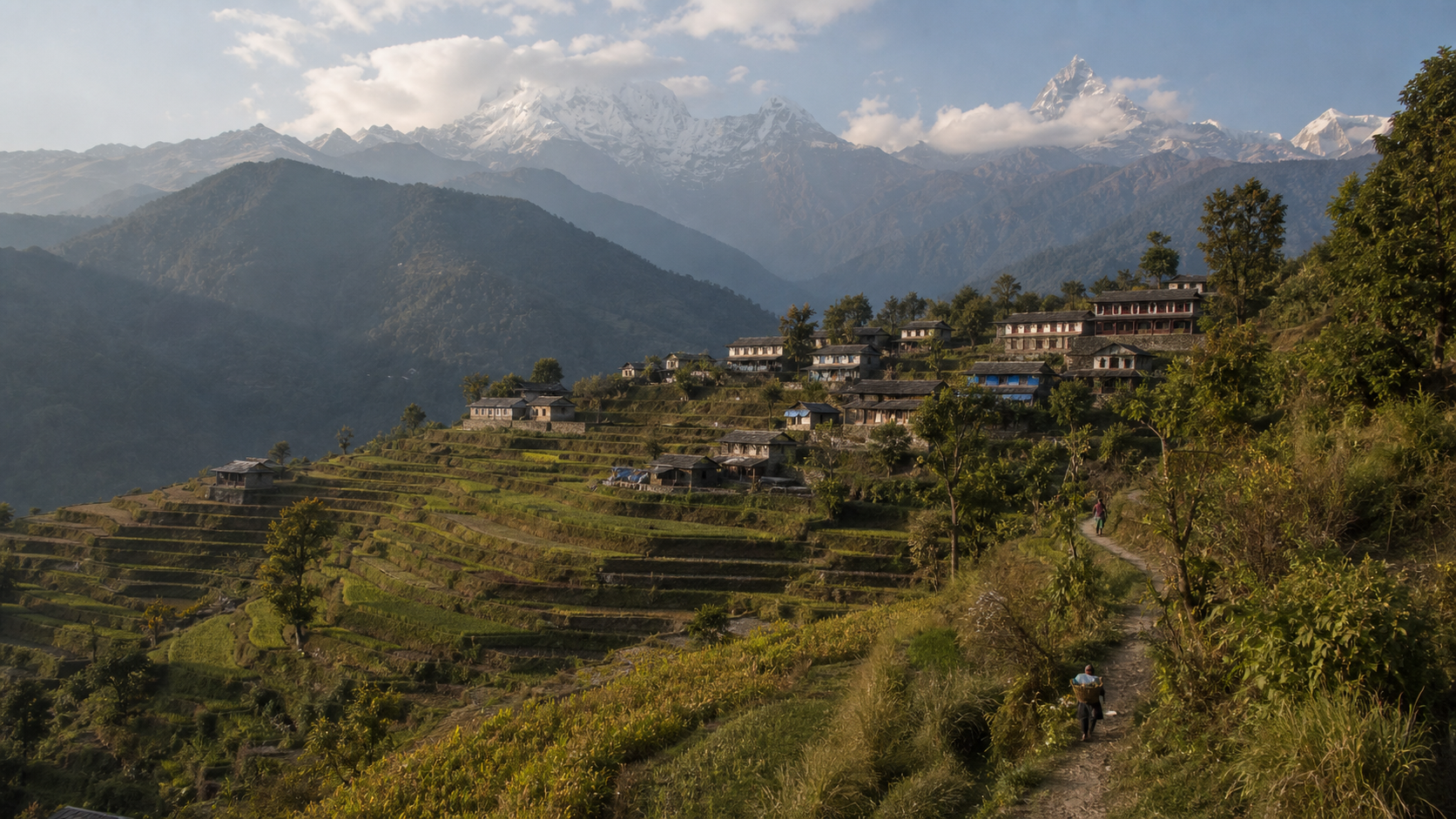 Terraced fields around Ghandruk
