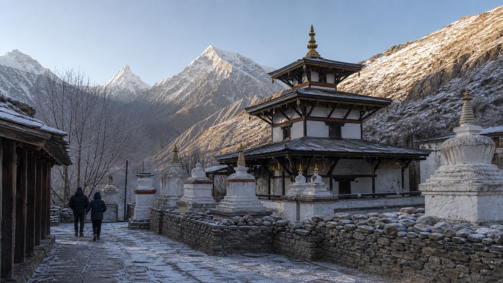 Winter morning at Muktinath temple