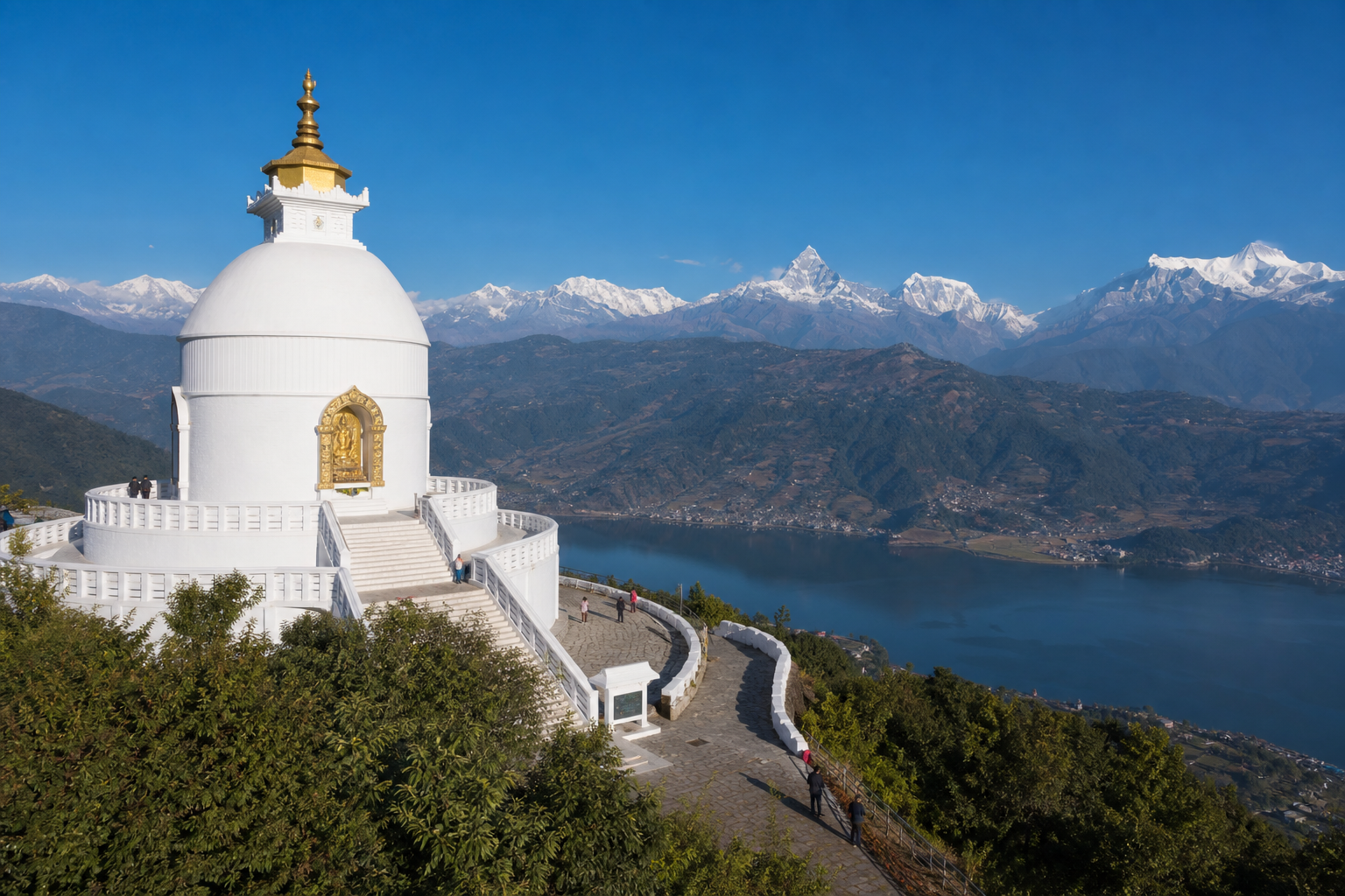 World Peace Pagoda above Pokhara