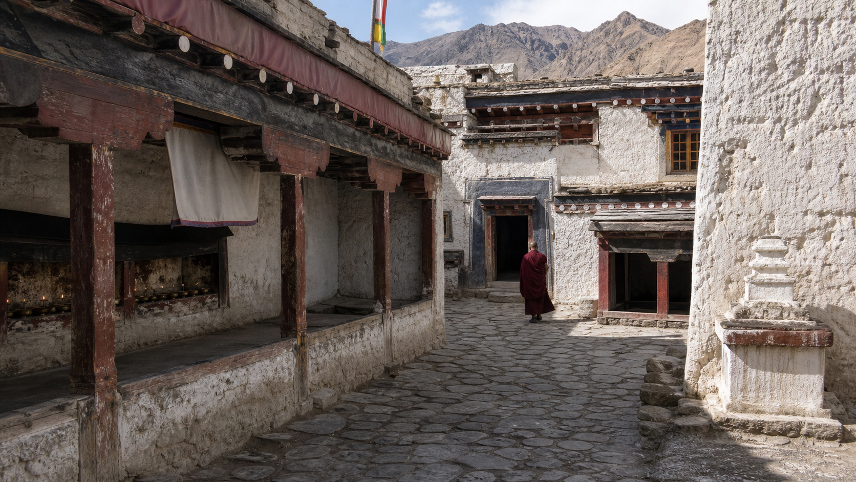 Monastery courtyard in Upper Mustang
